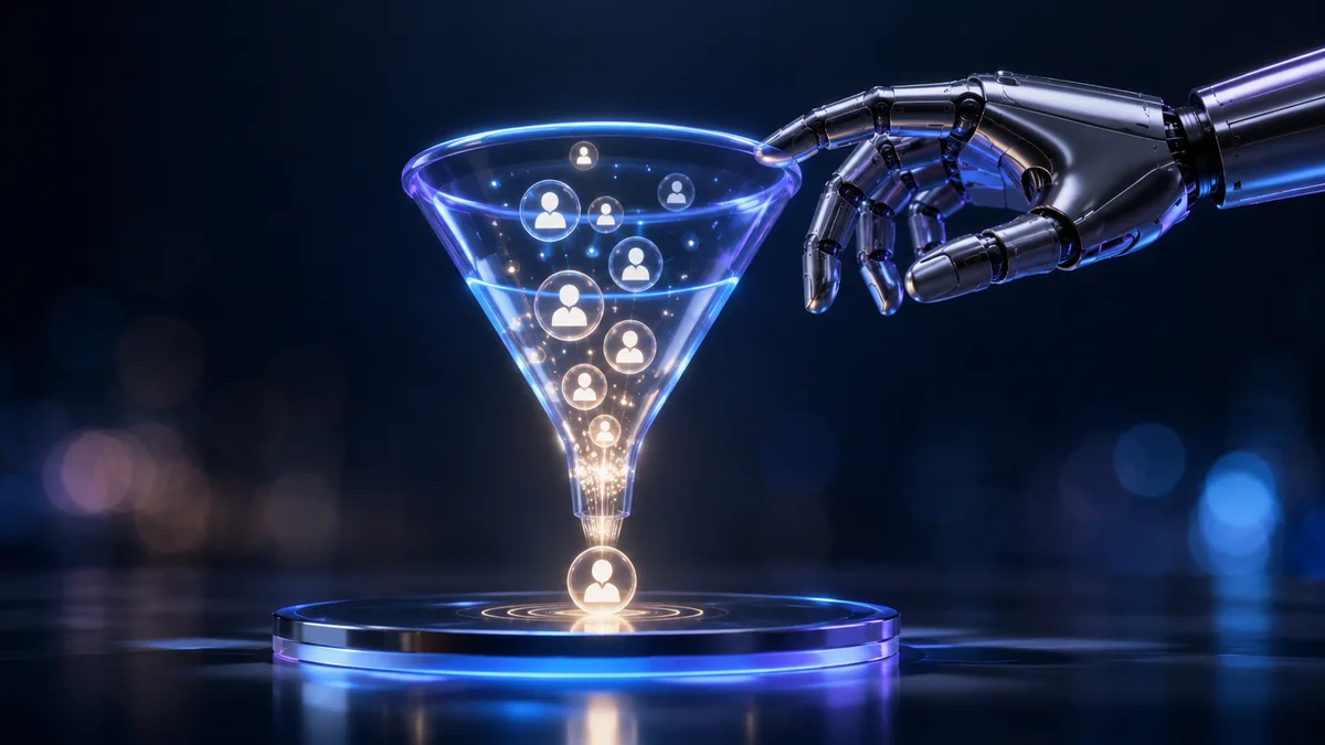 AI-powered lead generation funnel with holographic data