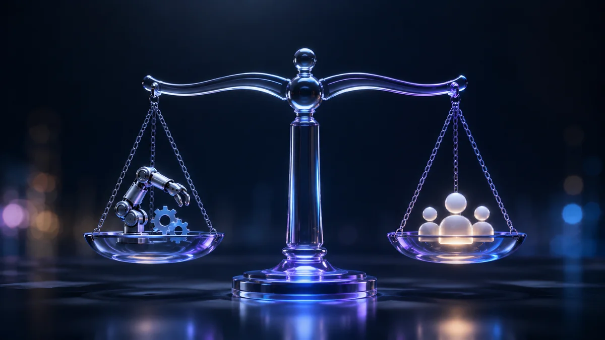 AI automation vs human hiring decision concept